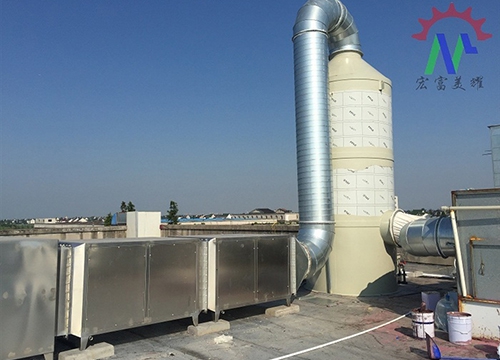 Spray scrubbing tower + optical medium treatment environmental protection equipment